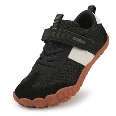KUBUA Kids Barefoot Shoes Boys Girls Sneakers Lightweight Durable Tennis Shoes School Gym Sports Black 3.5 Big Kid - Image 1