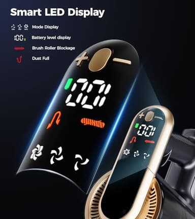 Cordless Vacuum Cleaner, 550W 45Kpa 65Mins Stick Vacuum, Self-Standing Vacuum Cleaners for Home with Wall Dock, LED Display, Anti-tangle Rechargeable Vacuum Cordless for Pet Hair/Carpet/Hard Floor - Image 7