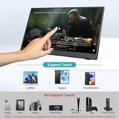 InnoView Portable Monitor Touchscreen 15.6" 1080P 10-Point Touch Screen Monitor Portable with Protective Sleeve Built-in Stand, 1200:1 HDMI USB C Travel Monitors for Laptop, PC, Phone - Image 2