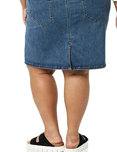 Amazon Essentials Women's Classic 5-Pocket Denim Skirt (Available in Plus Size), Medium Wash, 28 Plus - Image 2