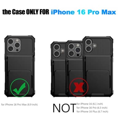 Nvollnoe Compatible with iPhone 16 Plus Case with Card Holder[Store 5 Cards] Dual Layer Heavy Duty Shockproof Wallet Case with Hidden Card Slot Large Storage Cover for Men&Women 6.7 inch(Black) - Image 7