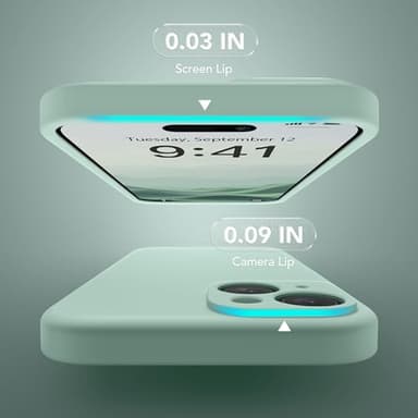 SuydanBox Magnetic for iPhone 15 Case, Compatible with MagSafe, [Screen Protector + Full Camera Protection], Silicone Shockproof Anti-Scratch Protective Phone Case for iPhone 15 6.1", Mint - Image 5