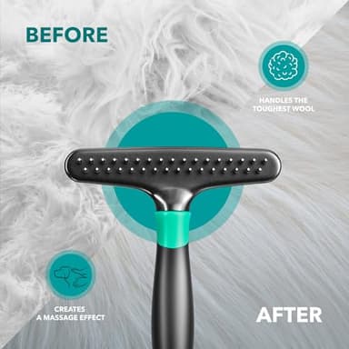DOGI Deshedding Brush Comb - Undercoat Rake for Dogs, Cats, Short, Long Hair Coats - Double Row Stainless Steel Pins - Reduce Shedding by 90% (Green) - Image 6