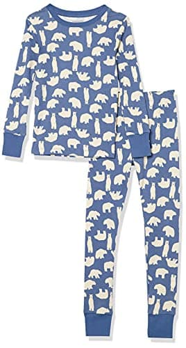Amazon Essentials Unisex Kids' Snug-Fit Cotton Pajama Sleepwear Sets, Polar Bear, 14-16 - Image 1