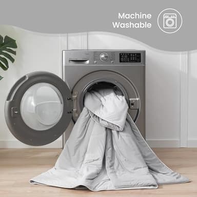 Cozy Bliss Viscose Cooling Comforter King Size, Reversible Cooling Blanket for Hot Sleepers and Night Sweats, Q-Max 0.4 Breathable Summer Comforter Quilt, Lightweight Soft Silky Smooth, Cool Grey - Image 6