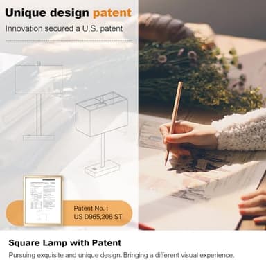 21" Touch Bedside lamps with 2 USB & AC Outlets, 3-Way Dimmable Bedside Table Lamps Set of 2 for Bedroom Living Room Office Reading, Gray Shade Lamps for Night Stands, 5000K LED Bulbs Included - Image 6