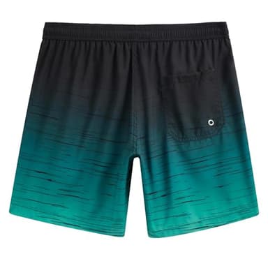 maamgic Mens Swim Trunks Quick Dry Swim Shorts with Mesh Lining Funny Swimwear Bathing Suits 7inch Black-Green Large - Image 2