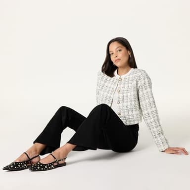 The Drop Women's Tammie Pointed Toe Flat, Black Studded, 8.5 - Image 5