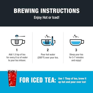 Tiesta Tea - Cranberry Hibiscus Rooibos Tea, Fireberry, Loose Leaf, Herbal Blend with Hibiscus, Cranberry, Currants, Rooibos, Enjoy Hot or Iced, 200 Cups in Resealable Pouch, 16 Ounce - Image 5