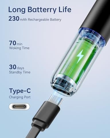 Ear Wax Removal Tool Camera, Ear Cleaner with Camera, Ear Scope, Earwax Removal Kit with Otoscope, Ear Canel Cleaning 6 LED Lights 12 Ear Pickers, 1296P HD Black - Image 5