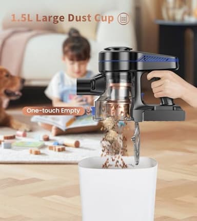 NADALY Cordless Vacuum Cleaner, Powerful Stick Vacuum with 45min Runtime, Anti-Tangle Vacuum Cleaners for Home, 1.5L Dust Cup, Rechargeable Wireless Vacuum for Hardwood Floor Carpet Pet Hair - Image 2