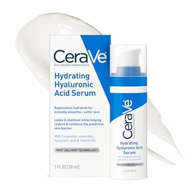 Cerave Hyaluronic Acid Serum for Face with Vitamin B5 and Ceramides, Hydrating Face Serum for Dry Skin, Fragrance Free, 1 Ounce - Image 1