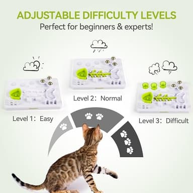 ALL FOR PAWS Interactive Cat Puzzle Feeder with 3 Catnip Balls – Slow Feeder Treat Dispenser Puzzle Toy for Indoor Cats, Mental Stimulation Digger Modules - Image 2