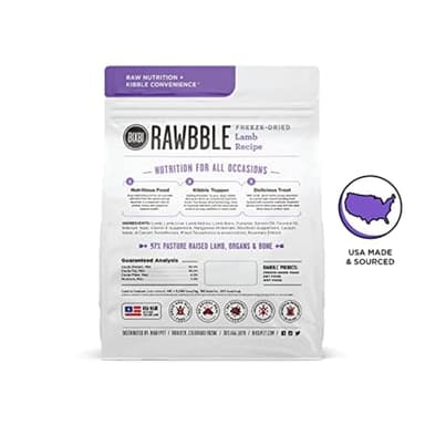 BIXBI Rawbble Freeze Dried Dog Food, Lamb Recipe, 12 oz - 97% Meat and Organs, No Fillers - Pantry-Friendly Raw Dog Food for Meal, Treat or Food Topper - USA Made in Small Batches - Image 2