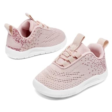 MORENDL Toddler Sneakers Baby Slip On Walking Shoes Non-Slip Breathable Boys & Girls Running Shoes Infant Tennis Shoes Pink Coral 8 Toddler - Image 3