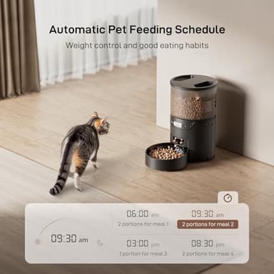 IMIPAW PET Automatic Cat Feeder: 3L Auto Food Dispenser with Timed Feeding| 6 Meal Programmable& 1-20 Portion Precise Control- Easy to Clean & Setup for Cat Indoor| Desiccant Bag Keep Food Fresh - Image 2