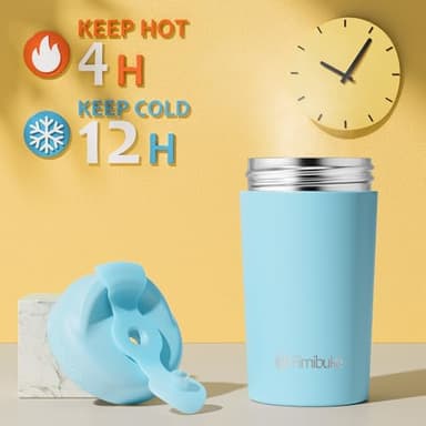 Fimibuke Kids & Toddler Cups, 10 OZ Spill Proof Straw Cups for Toddlers, 4 Pack Leak-Proof Kid Insulated Tumbler with Screw-On Lid & Silicone Straw with Stopper, Stainless Steel Sippy Cup for Girl Boy - Image 6