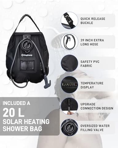KingCamp Shower Tent, Portable Privacy Tent Outdoor Camping 1/2 Room Toilet Tents with Shower Bag & Dressing Room for Travel Beach Tailgate - Image 6