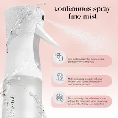 Kitsch Continuous Spray Bottle for Hair – Fine Mist Water Mister & Water Spray Bottle – Recycled Hair Spray Bottle – Spray Bottles for Cleaning, Styling, Plants & More – White, 150ml - Image 3