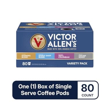 Victor Allen's Coffee Variety Pack (Morning Blend, 100% Colombian, Donut Shop Blend, and Italian Roast), 80 Count, Single Serve Coffee Pods for Keurig K-Cup Brewers - Image 3