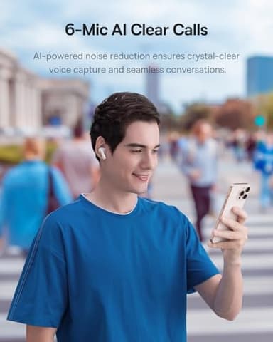 Baseus Bass BP1 Pro Noise Cancelling Wireless Earbuds, Real-Time Adaptive Noise Cancelling, Adaptive Active EQ, LDAC Hi-Res Sound, 6-Mic AI Clear Calls, 55H Playtime, IP55 Waterproof, Bluetooth 6.0 - Image 5