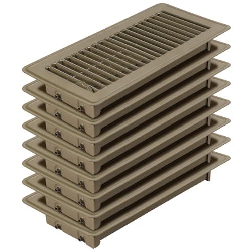 Pluden 8PCS 4" x 10" Floor Register, Heavy Duty Floor Vents, Metal Heat Air Vent Covers Rust Proof Finish 4 x 10'' Walkable Floor Vent Covers for Home Floor Wall Ceiling - Image 1