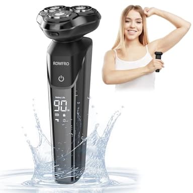 Electric Razors for Women, Facial Hair Removal, Bikini Trimmer, Rechargeable Womens Electric Shaver for Legs, Face, Lips Hairs, Wet and Dry Shaving, Type-C Fast Charging, LED Display - Image 1