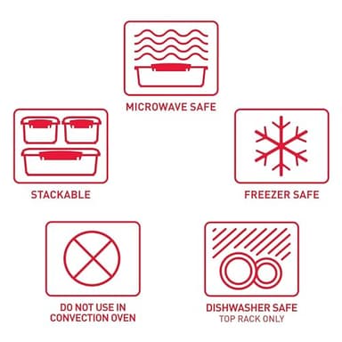 Sistema Microwave Food Storage Containers with Steam Release Vent, Dishwasher Safe Red - Image 7