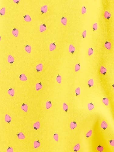 Simple Joys by Carter's Baby Girls' Cotton Sleep and Play, Pack of 2, White Giraffe/Yellow Strawberries, Newborn - Image 3