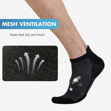 BAMBOO COOL Men's Ankle Socks Athletic Cushioned Moisture Wicking, Running Socks Arch Support Breathable, Heel Tab 8 Pack - Image 4