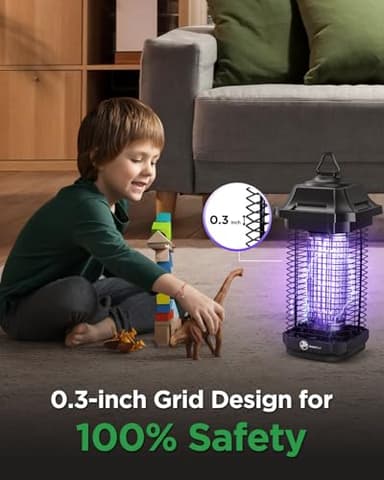 PowerBear LED Bug Zapper Outdoor Indoor, 10 Years Lifespan Lamp Sustainable with 6.5ft Power Cord, High-Voltage Mosquito Zapper - Image 5