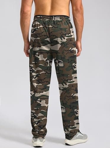 G Gradual Men's Sweatpants Mesh Lightweight with Zip Pockets Breathable Quick Dry Athletic Pants for Workout Running (Green Camo, Small) - Image 4