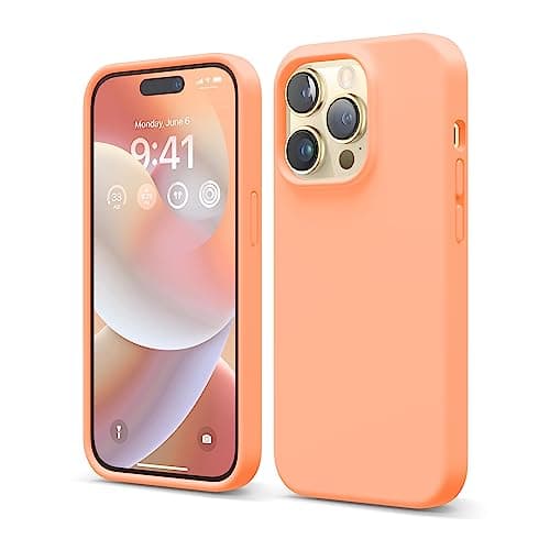 elago Compatible with iPhone 14 Pro Case, Liquid Silicone Case, Full Body Protective Cover, Shockproof, Slim Phone, Anti-Scratch Soft Microfiber Lining, 6.1 inch (Salmon) - Image 1