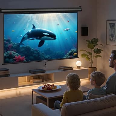 ZENY Outdoor Projector Screen Pull Down 80 Inch 16:9 HD Projection Screen, Roll Down Ceiling Projector Screen, Portable Indoor Outdoor Movie Screen - Image 6