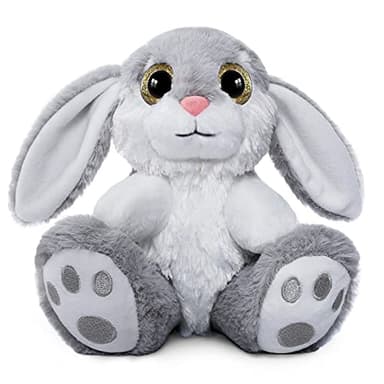 Nleio Easter Bunny Rabbit Stuffed Animal, 8.5" Bunny Plush with Floppy Ears, Huggable & Washable, Baby Stuffed Animals Plush Toy for Girls Boys Kids Friends Easter Birthday Gifts (Gray) - Image 1