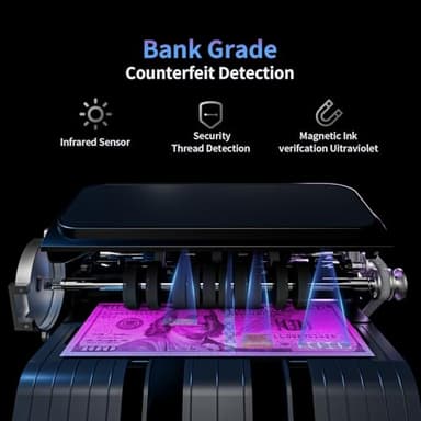 Aneken N60 Mixed Denomination Money Counter Machine, Value Counting, UV/MG/IR/DD Counterfeit Detection, 3.5" TFT Display Cash Counting Machine, Printer Enabled Bill Counter for Business - Image 5