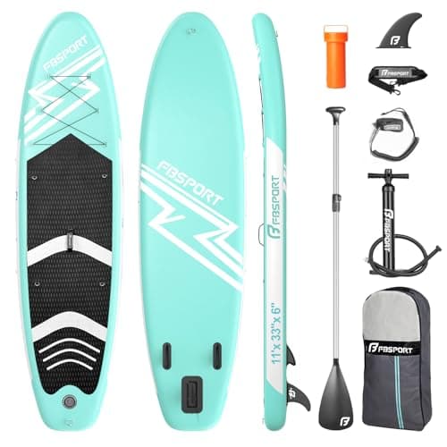 FBSPORT 11' Premium Stand Up Paddle Board, Yoga Board with Durable SUP Accessories & Carry Bag | Wide Stance, Surf Control, Non-Slip Deck, Leash, Paddle and Pump for Youth & Adult - Image 1