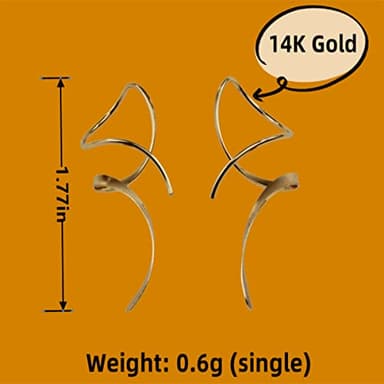 Earrings for Women Spiral threader earrings 14K gold earrings hand bent dangle earrings for women,suitable for gift giving, perfect for your birthday party, Christmas, gift giving. - Image 4