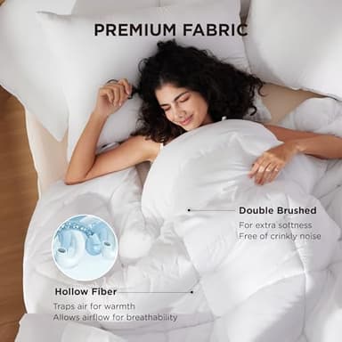 Bedsure Comforter Duvet Insert - Quilted Comforters King Size, All Season Duvet, GentleSoft Down Alternative Bedding, with 8 Tabs, Gifts for Women/Men, White, King 90 x 102 Inches - Image 3