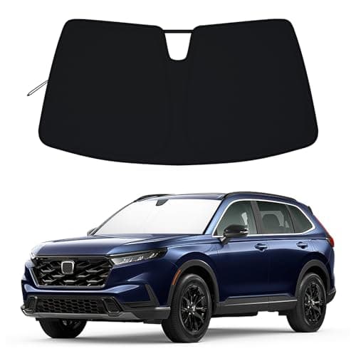 Car Windshield Sun Shade for Honda CRV 2023 2024 2025 2026 Professional 310T Reflective Polyester UV & Heat Insulation Protection, Foldable Front Window Sunshade with Storage Pouch, Keep Interior Cool - Image 1