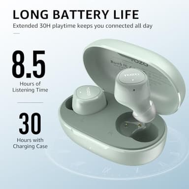 TOZO E1 Wireless Earbuds Build in Mic Clear Calls Ergonomic Light Weight Bluetooth 5.3 in Ear Headphones IPX6 Waterproof Premium Stereo Sound Ear Buds 30H Playtime with 32 EQs via APP - Image 3