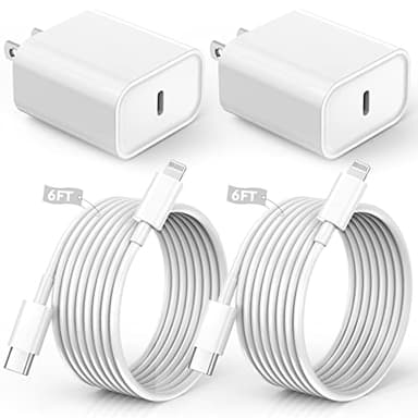 iPhone Charger Fast Charging,iPhone Fast Charger 2Pack Type C Fast Charger Block Plug Adapter 6FT USB-C to Lightning Cable Cord for iPhone14/13/13 Pro/12 Pro/12 Pro Max/11/Xs Max/XR/X/SE,iPad,AirPods - Image 1