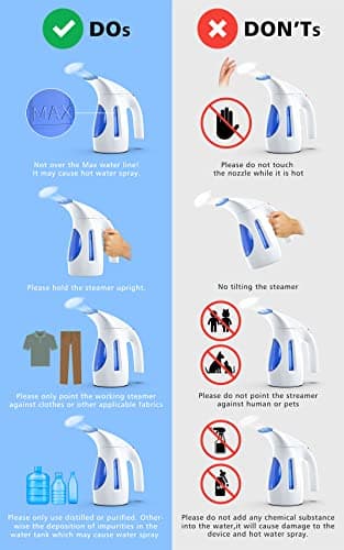 HiLIFE Steamer for Clothes, Portable Handheld Design, 240ml Big Capacity, 700W, Strong Penetrating Steam, Removes Wrinkle, for Home, Office(ONLY FOR 120V) - Image 7