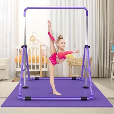 RINREA Gymnastic Bars for Kids with Adjustable Height, Folding Gymnastic Training Kip Bar, Expandable Horizontal Bar for Home - Image 7