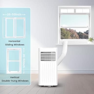 Portable Air Conditioners 10,000 BTU,Air Conditioner Portable Cooling up to 450 Sq. Ft. with Dehumidifier, Fan & Sleep Mode, 3-in-1 Standing AC with RC, 24H Timer & Window Kit for Bedroom, Office - Image 3