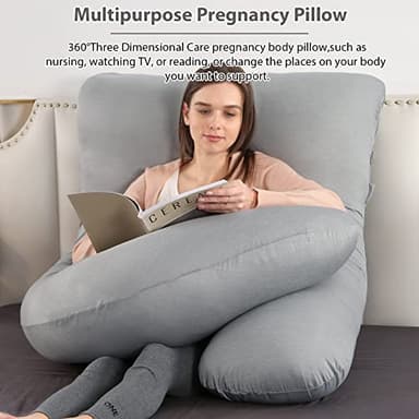 BATTOP Pregnancy Pillows for Sleeping,Full Body Maternity Pillow with Cooling Cover,Support for Back,HIPS,Legs,Belly for Pregnant Women,Pregnancy Must Haves - Image 4