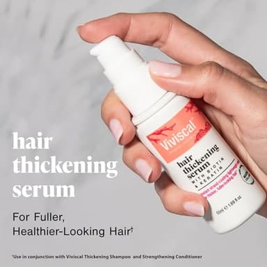 Viviscal Hair Thickening Serum, Instant Lightweight Hair Product, Leave-in Elixir for Thicker, Fuller Looking Hair, with Keratin & Biotin, 50ml (1.69 fl. oz.) - Image 2