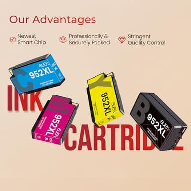 ejet 952XL Ink Cartridges Combo Pack High Page Yield (4-Pack) Compatible for HP 952XL Ink Cartridges Combo Pack | Works Officejet Pro 8702 8710 8720 8210 7740 7720，Black Cyan Magenta Yellow | N9K28AN - Image 7
