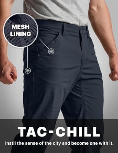 CQR Men's Vent Stretch Pants, Quick Dry Lightweight Casual Cargo Pants, Water Resistant Straight-Fit Utility Work Pants, Sedona Urban Pants Operator Navy, 34W x 32L - Image 5