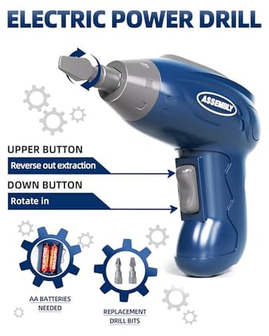 Deejoy Kids Tool Bench with Realistic and Electric Drill, Construction Workbench Toys for Toddlers 3-5, Toddler Bench Set for Boys & Girls Age 3-4 - Image 6